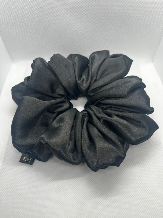 *LIMITED* Stella, XXL scrunchie, Black thick satin